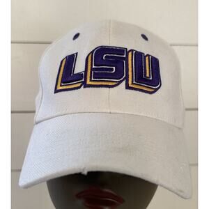 LSU Louisiana State Hat Cap White Top Of The World One Fit 6 5/8 - 7 1/8